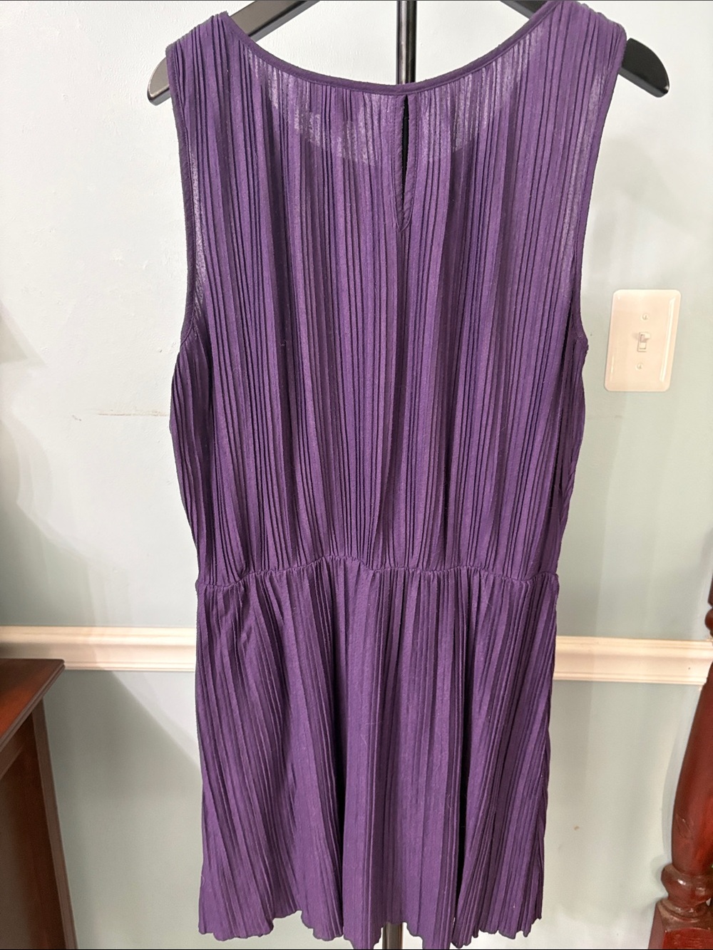 Mossimo Purple Pleated Sleeveless Mini Dress - Picture 3 of 3